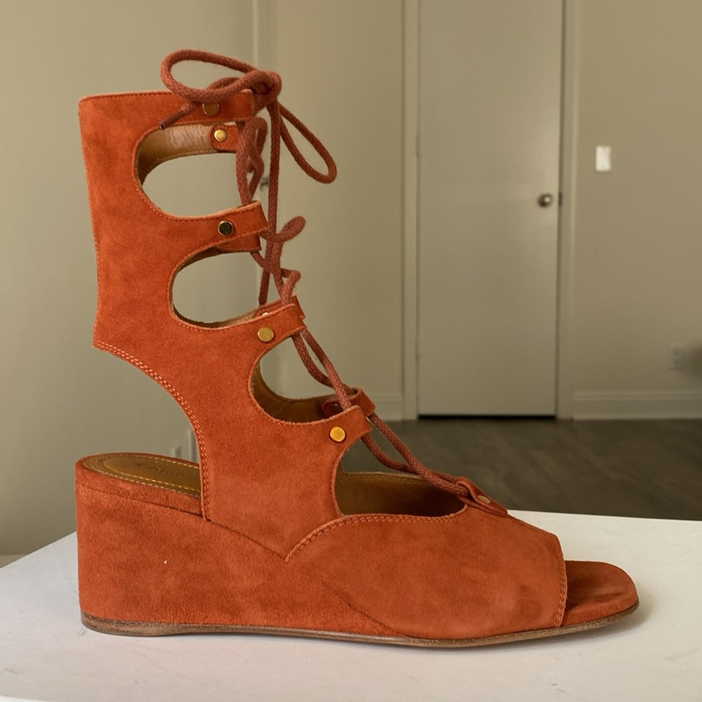 Chloe runway suede gladiator ankle boots